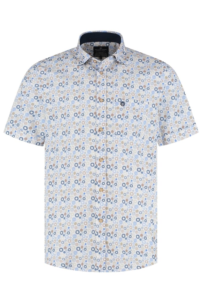 Fellows United Fellows United Overhemd Korte Mouw Galaxy Mid Blue  3XL