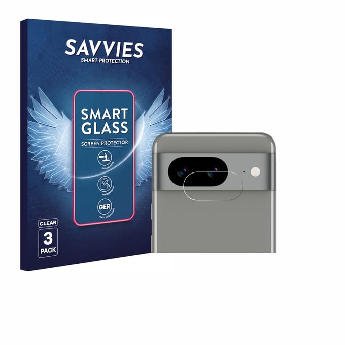 3 Stuks Savvies Screenprotector - geschikt voor Google Pixel 8 (ALLEEN Camera Lens) - beschermfolie glas transparant