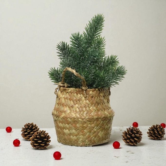 Micro Kerstboom Donker - Compacte kerstdecoratie - ø13x24 cm