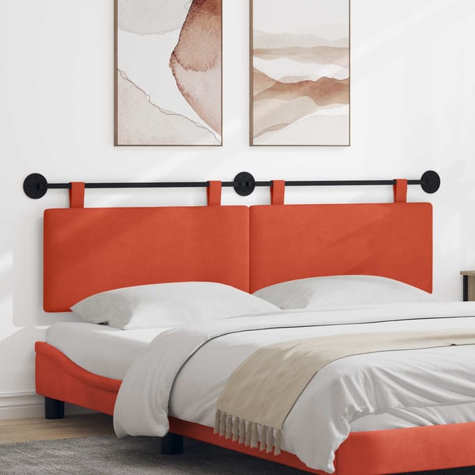 vidaXL - Hangend - hoofdbord - Rood - Oranje - Corduroy - stof