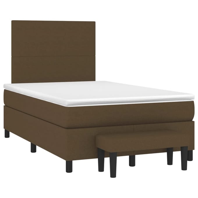 vidaXL - Boxspring - met - matras - stof - donkerbruin - 120x200 - cm