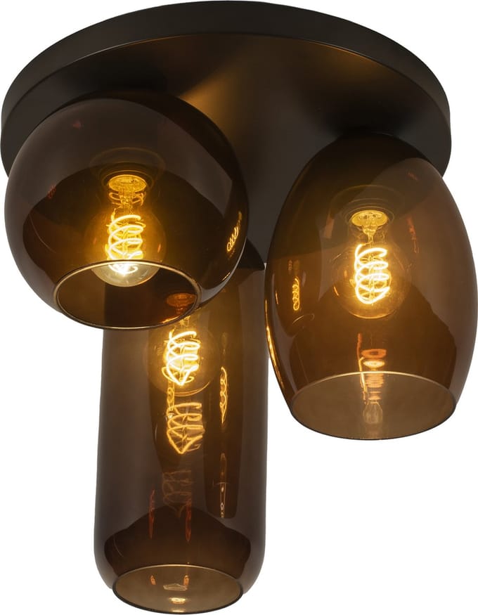 Lumidora Plafondlamp 74823 - Plafonniere - NAPELS - 3 Lichts - E27 - Bruin - Metaal - ⌀ 37 cm