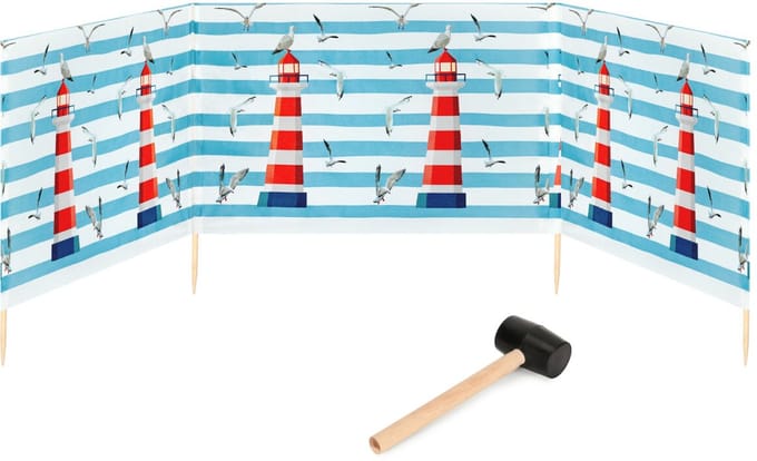 Garronda Strand Windscherm Met Stokken - Windscherm Strand – Windscherm – Rubberen hamer – GD-EX-Wb-4m