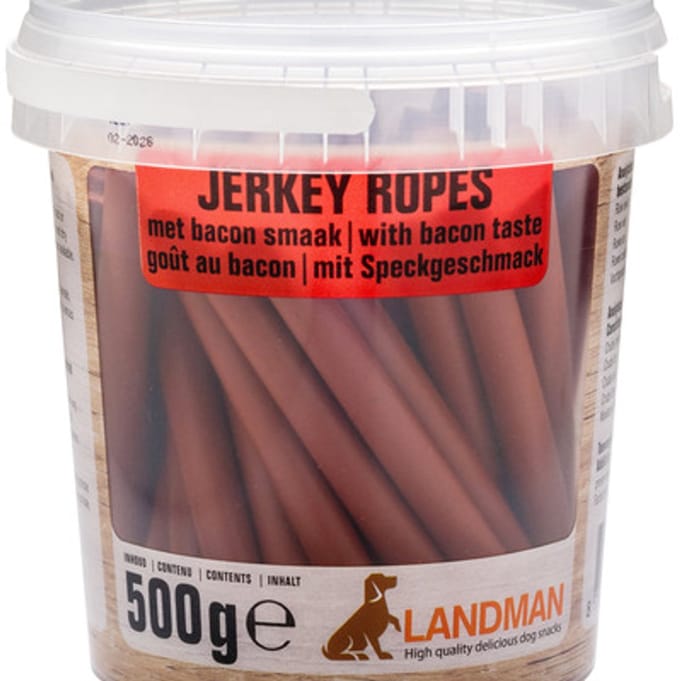 Landman Jerkey Bacon Ropes USA (500gr) - Hondensnacks - Hondensnoepjes - Hondenkoekjes