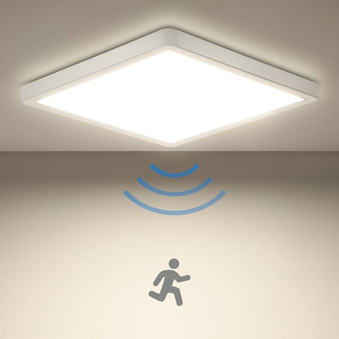 Oraymin LED Plafondlamp Radar Bewegingssensor - 18W 1800LM 4000K IP44 - Ø23cm Hal Trap Garage