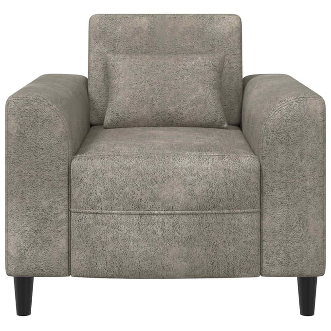 vidaXL - Fauteuil - Lichtgrijs - Kunst - Suède - Leer