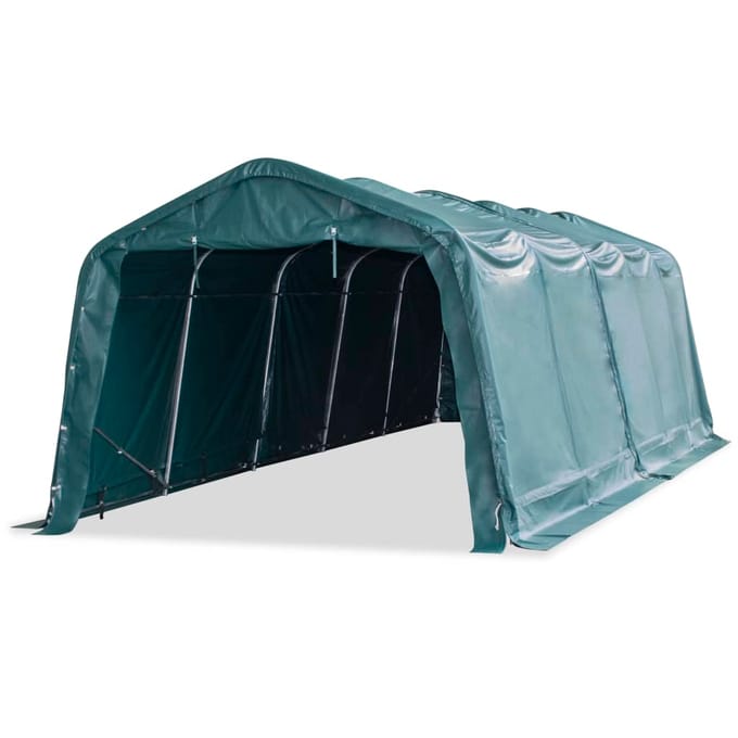 vidaXL - Veetent - verwijderbaar - 550 - g/m² - 3,3x8 - m - PVC - donkergroen