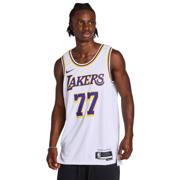 Nike NBA Los Angeles Lakers Swingman Doncic #77 Jersey - Wit- Heren, Wit S