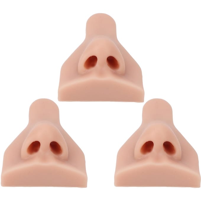 3 STUKS Siliconen Neusmodel Zacht Flexibel Herbruikbaar Simulatie 3D Siliconen Neusmodel voor Oefening beige