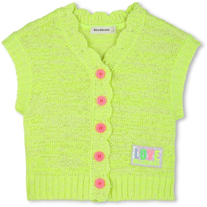 Billieblush - Gebreid vest glitter - Yellow - Maat 110