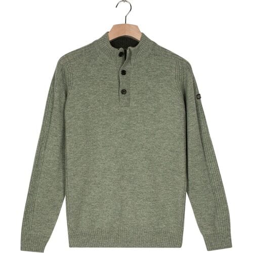 Baileys – Heren – Gebreide Trui – Wol – Casual – Pullover - Misty Green – 520095-725