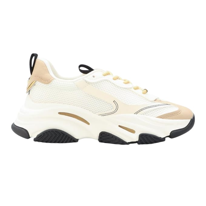 Steve Madden Dames Possession-E Platform Sneakers (Wit/Beige)