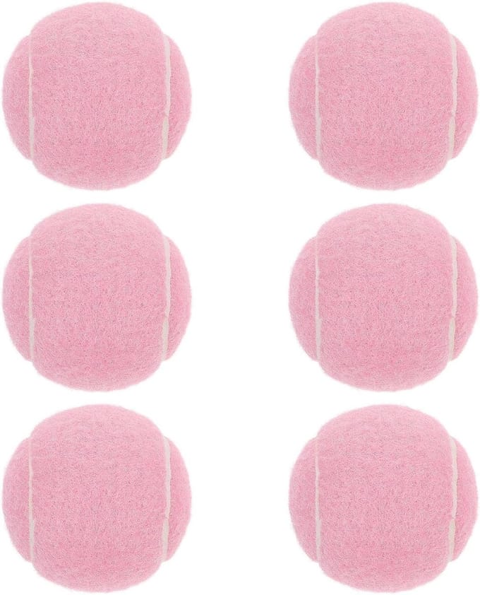 Hondenballen - Apporteerspeelgoed - Training en spel - Bijtbestendig rubber - 6 stuks - Roze