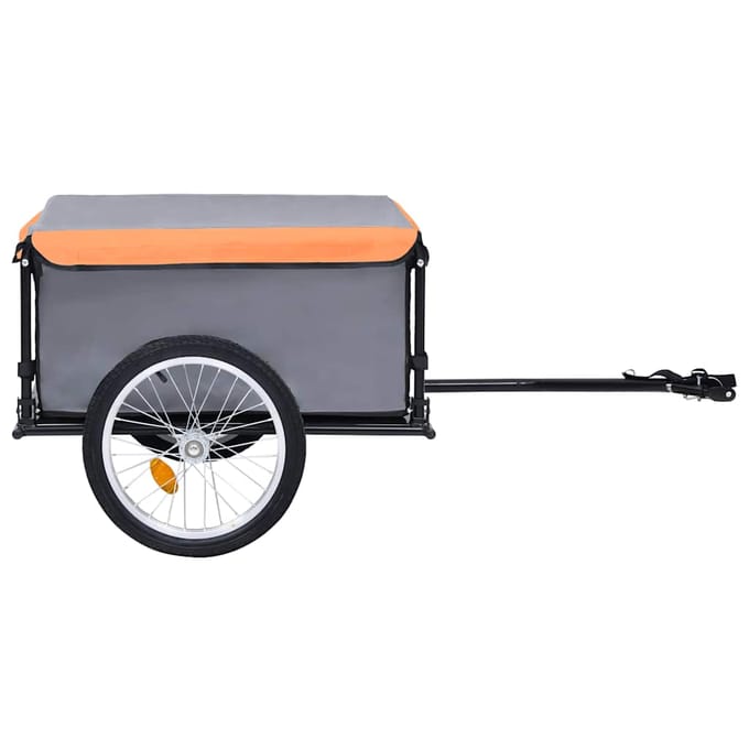 vidaXL - Fietstrailer - 65 - kg - grijs - en - oranje