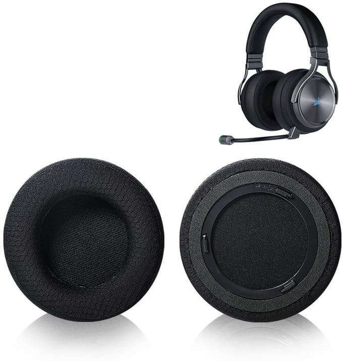 INF Corsair Virtuoso RGB Replacement Ear Pads, Ergonomic Design, Noise Cancelling Effect, Soft and Comfortable, Soft Foam Ear Pads, Mesh