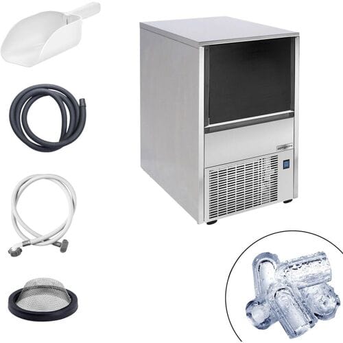 GGM Gastro IJsblokjesmachine - holle cilinder - 29 kg/24 h zilver