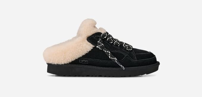 UGG® Lowmel Mule Trainer in Black, Size 3, Polyester/Wool