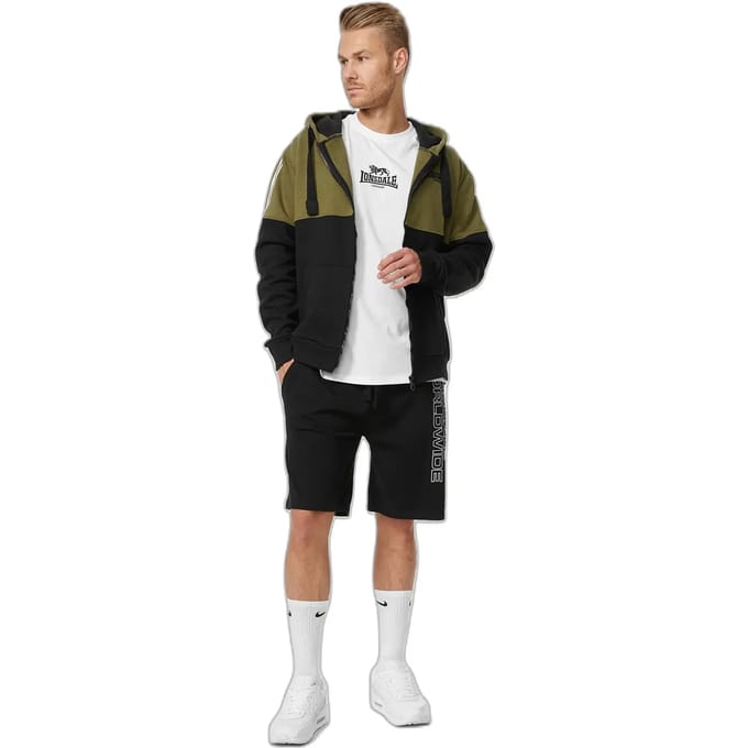 Lonsdale Lucklawhill Sweatshirt Met Rits Groen,Zwart XL Man