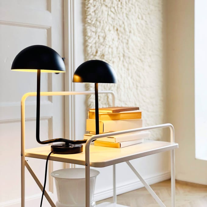 Dyberg Larsen tafellamp Cluster, zwart, metaal, 2-lamps.