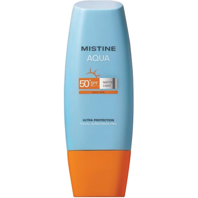 Mistine Aqua Base Ultra Protection Matte Light Facial Sunscreen Pro SPF50 PA++++ 40 ml. 40 ml. x 3 pcs