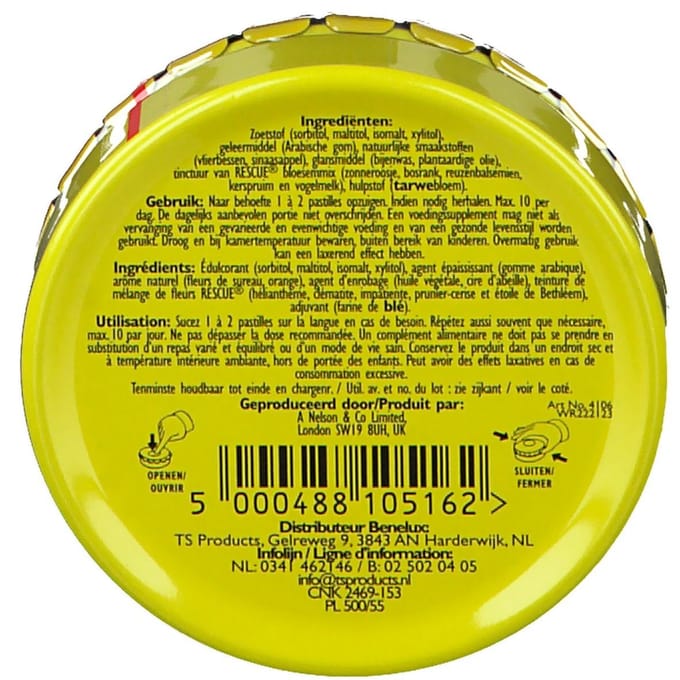 Bach Rescue Remedy Pastilles - 50 gr - sinaasappel - Voedingssupplement