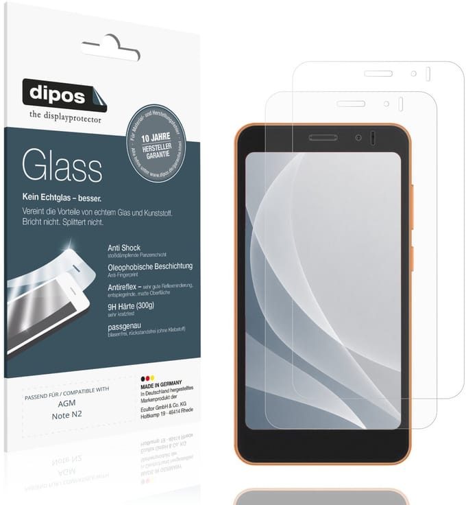 dipos – 2x Matte Pantserfolie geschikt voor AGM Note N2 | 9H Screenprotector