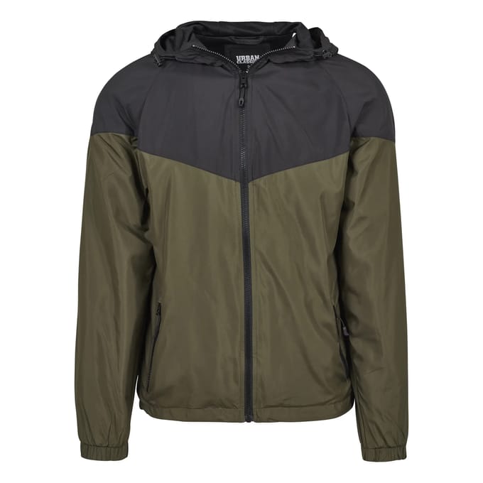 Urban Classics - 2Tone Tech Windrunner jacket - S - Zwart/Groen