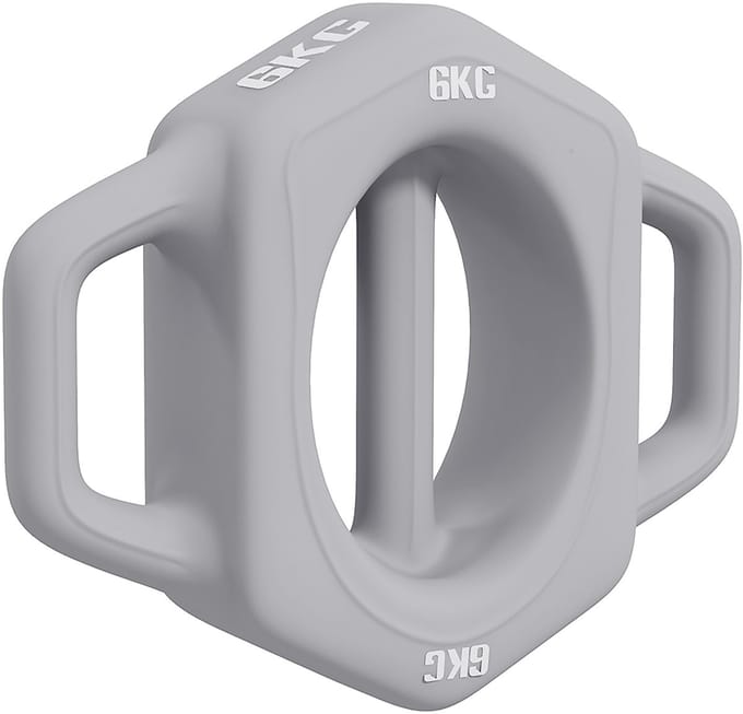 Halter - 6 kg - 3-in-1 Multifunctionele Dumbbell - Bodembeschermend - Metaal - Grijs