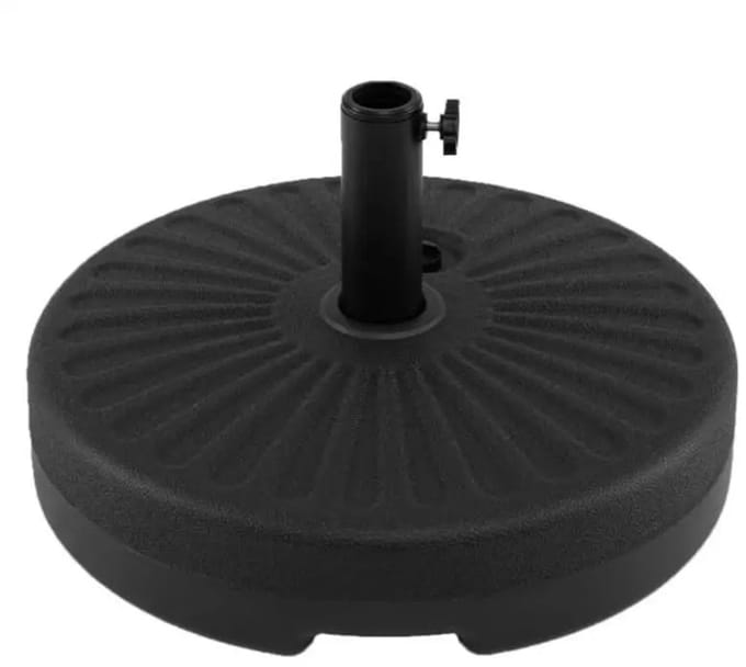 Dailygoods 51 CM ronde parasolvoet, vulbare standaard met 2 koppelingen, zwart