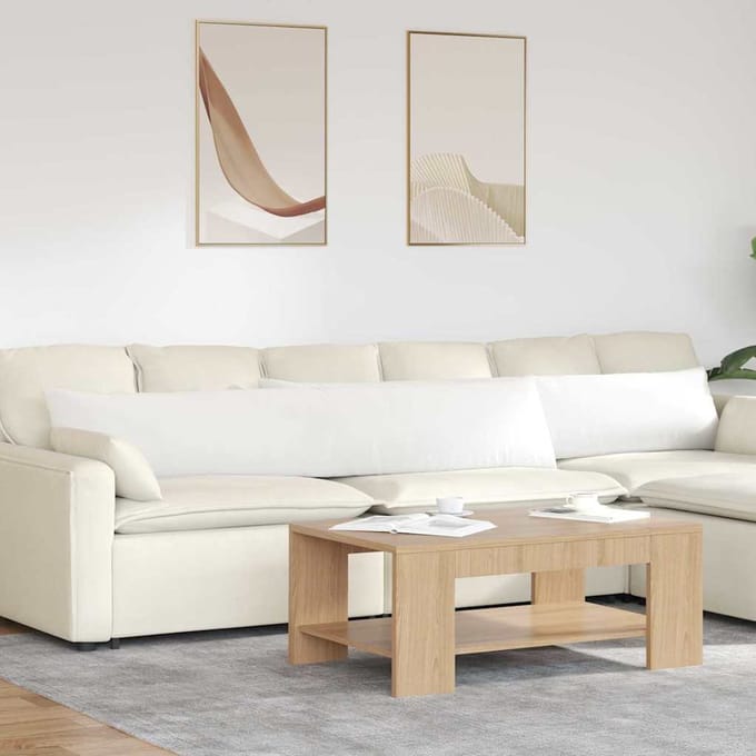 vidaXL - Zitkussens - 2 - st - Stof - Wit - 200 - x - 40 - cm