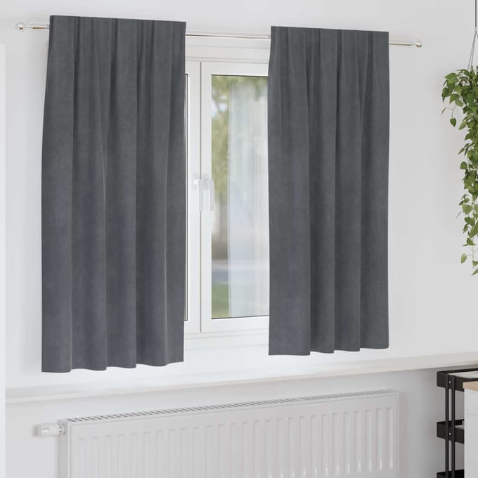 vidaXL - Gordijnen - 2 - st - Lichtgrijs - 140 - x - 175 - cm - fluweel