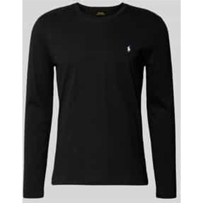 Katoenen shirt met lange mouwen en labelstitching
