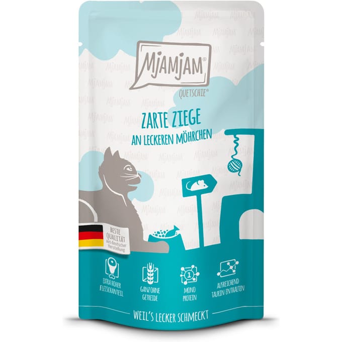 12x125g MjAMjAM Quetschie Geit nat kattenvoer
