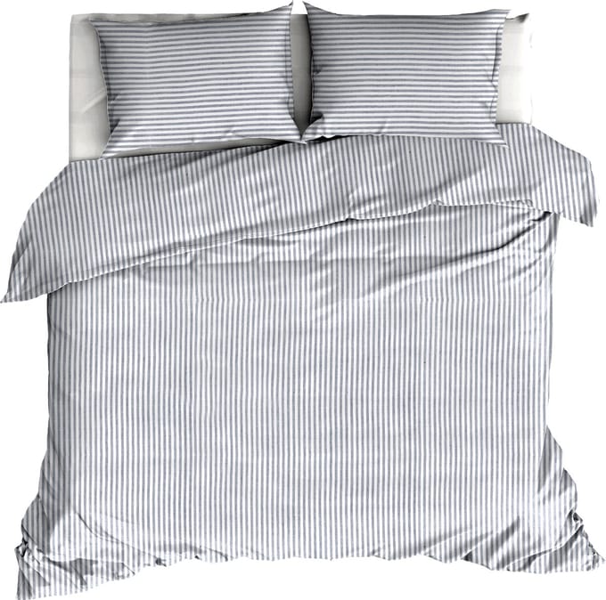 Linolux Dekbedovertrek Vintage Stripe White/Anthracite Lits-jumeaux 260