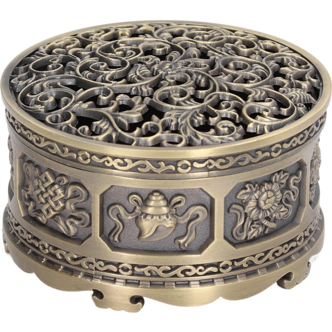 Wierookhouderbrander Koperen aromabrander Huisdecoratie Ornament voor Binnentempel black