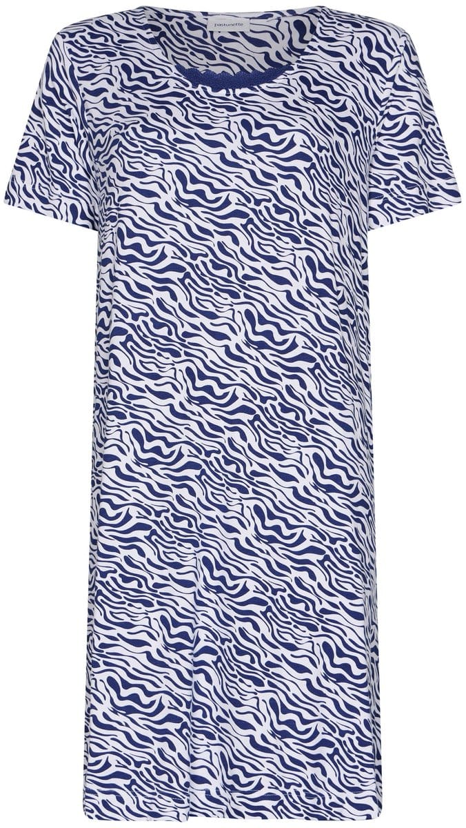 Pastunette - Nachthemd - Midnight Animal - Bamboe - Blauw/Wit - Maat 46