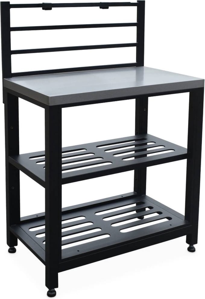 sweeek - Stalen buitenkeuken, grimaud, 80 cm breed met 2 opbergplanken