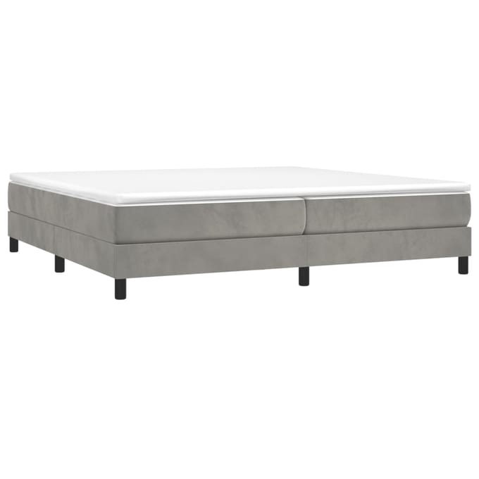 vidaXL - Boxspring - bed - 200x200 - cm - fluweel - lichtgrijs