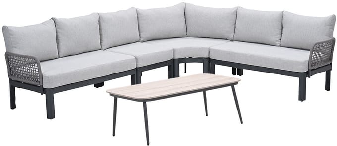 Garden Impressions Milan loungeset 5-delig - donker grijs
