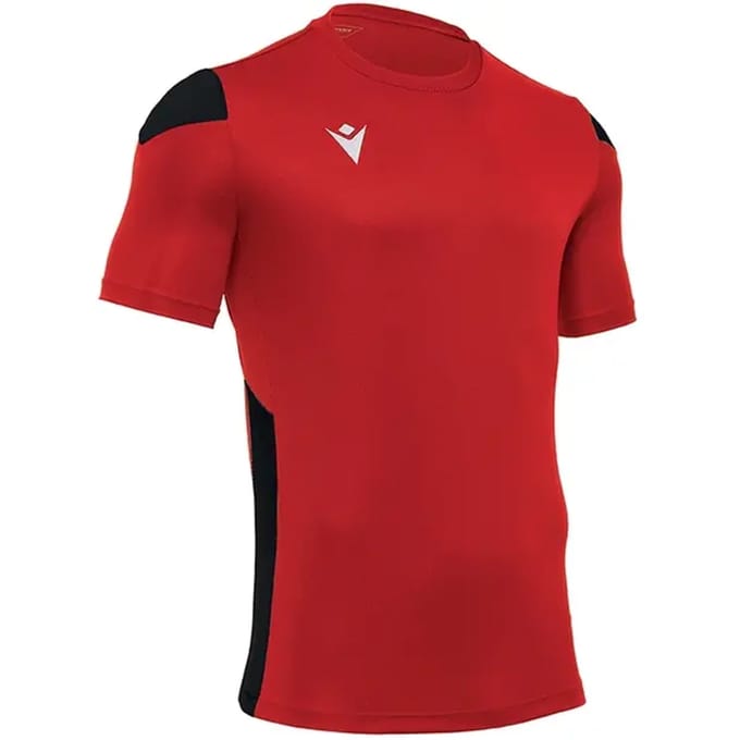 Macron Polis Shirt Korte Mouw Heren - Rood / Zwart | Maat: L