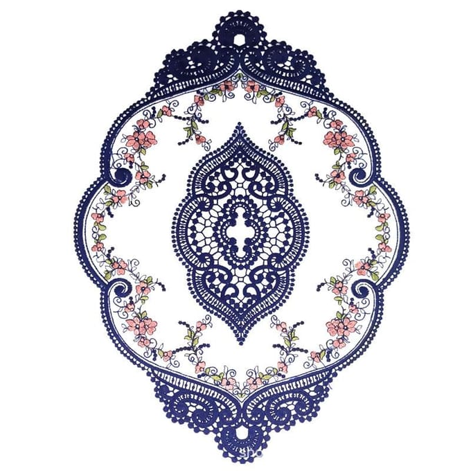 Sets de Table Rétro en Dentelle, Doilies au Crochet Français, Sets de Table Brodés faits à la Main, Lot de 4 31x44cm&Oval