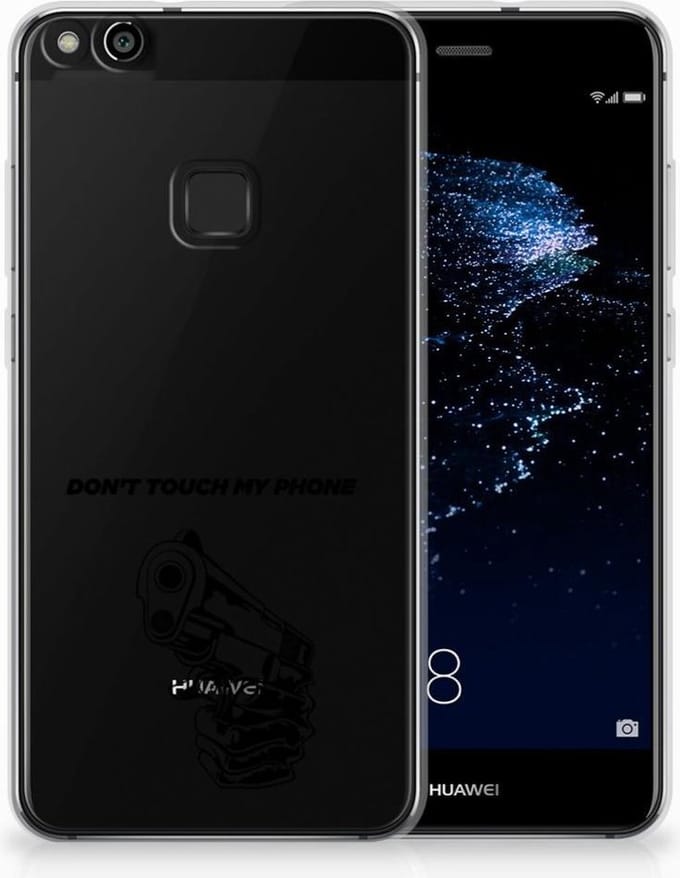 Huawei P10 Lite Silicone-hoesje Gun Don't Touch My Phone