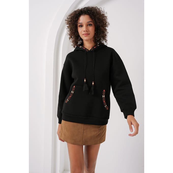 Hoesgewijze Oversized Sweater met Pompom