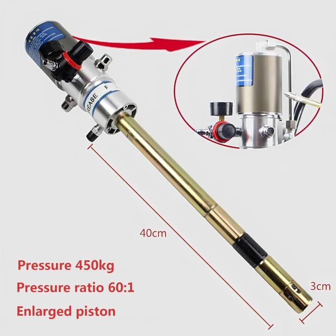Hogedruk Vetpomp - Luchtdruk Pompset - Efficiënt Smeren - 60:1 Drukverhouding - 5 Gallon Vat - Metaal