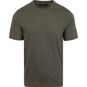 T-shirt Marc O'Polo T-shirt Slub Stripes Dark Green