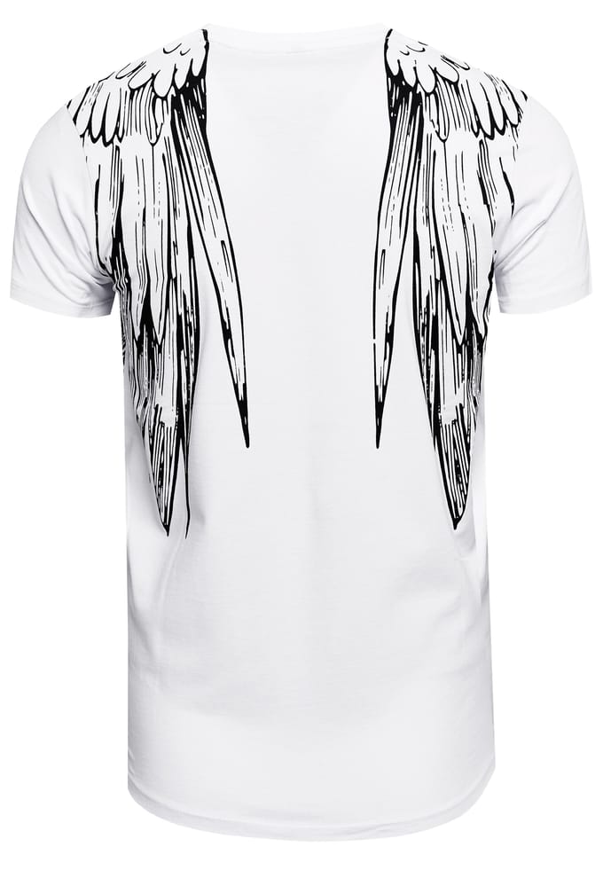 T-shirt met effen Amerikaanse print