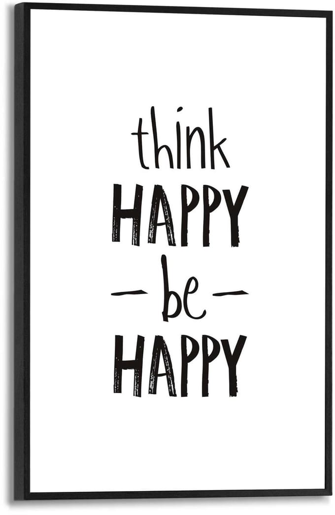 Schilderij Think happy, be happy - 30 x 20 - Hout - REINDERS