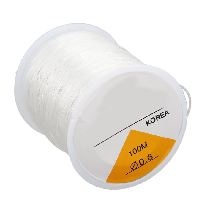 Cordon Élastique 0,8 mm Cordon de Perles Rondes Transparent pour Fabrication de Bijoux DIY Bracelets Perlage white