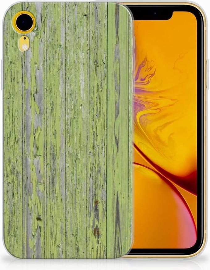 Apple iPhone Xr Bumper Hoesje Green Wood