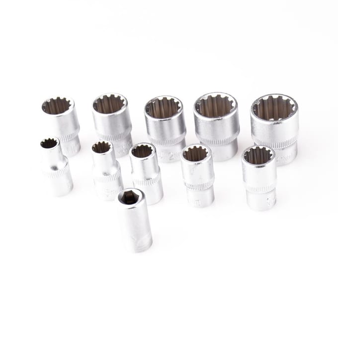 38 stuks Mini Ratelsleutelset 1/4  Dopsleutelbits Kit Fiets zwart
